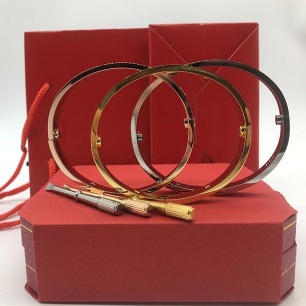 Titanium Steel Love Bracelets silver rose gold Bangles Women Men Screw Screwdriver Bracelet Couple Jewelry with original box set
Titanium Steel Love Bracelets silver rose gold Bangles Women Men Screw Screwdriver Bracelet Couple Jewelry with original box set