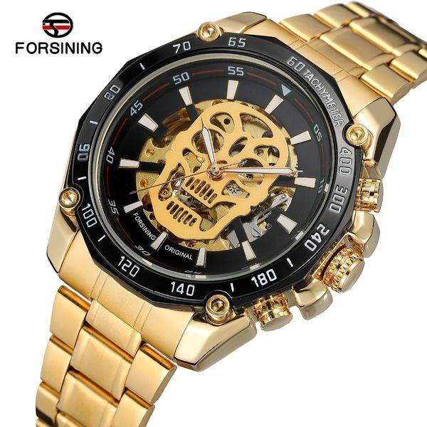 forsining men's trendy steampunk automatic self-wind stainless steel bracelet skeleton skull dial watches for halloween day, Slivery;brown
forsining men's trendy steampunk automatic self-wind stainless steel bracelet skeleton skull dial watches for halloween day, Slivery;brown