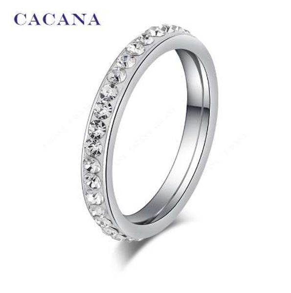 cacana titanium stainless steel rings for women small cz surround fashion jewelry wholesale no.r19, Silver
cacana titanium stainless steel rings for women small cz surround fashion jewelry wholesale no.r19, Silver