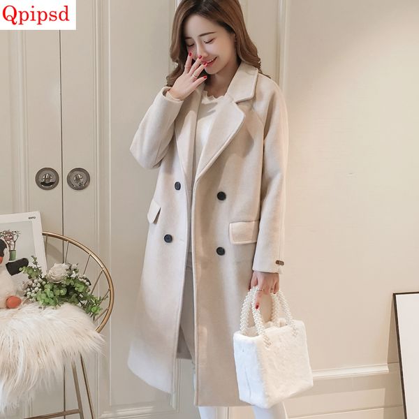 korean double-breasted wool coats womens 2018 autumn winter woolen jacket female wool overcoat ladies warm long jacket coat, Black
korean double-breasted wool coats womens 2018 autumn winter woolen jacket female wool overcoat ladies warm long jacket coat, Black