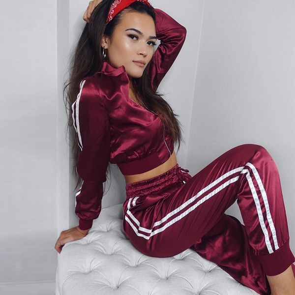 cotton autumn winter satin sets women zipper side stripe crop drawstring calf length pants workout tracksuits female slim s-l, Gray
cotton autumn winter satin sets women zipper side stripe crop drawstring calf length pants workout tracksuits female slim s-l, Gray