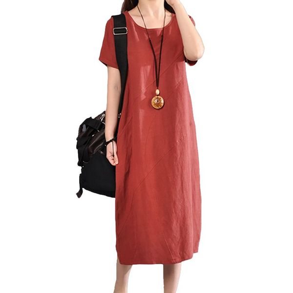 new 2018 summer cotton linen vintage art solid women dress a-line long o-neck fashion female dress korean loose yp0959, White;black
new 2018 summer cotton linen vintage art solid women dress a-line long o-neck fashion female dress korean loose yp0959, White;black