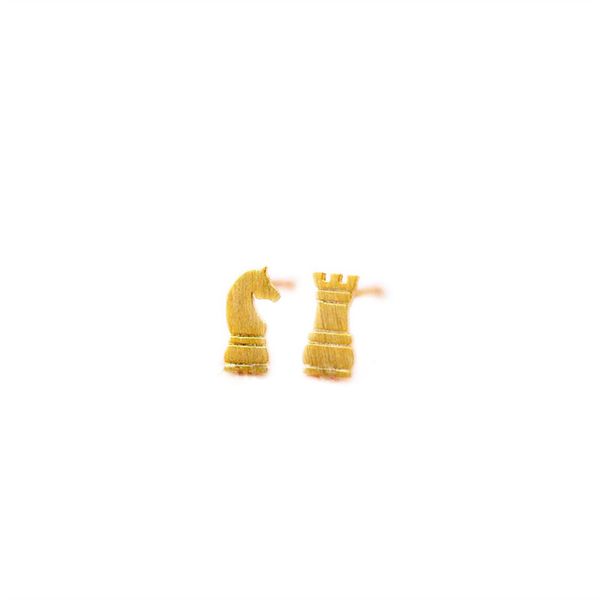 fashion chess pattern stud earrings knight rook earrings suitable for men and women gold silver rose three color optional, Golden;silver
fashion chess pattern stud earrings knight rook earrings suitable for men and women gold silver rose three color optional, Golden;silver