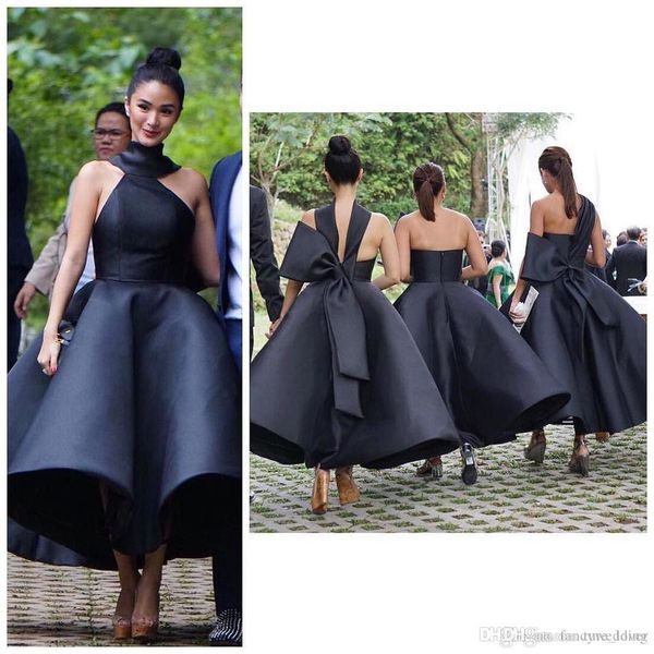 2019 unique design tea length bridesmaid dresses halter backless big bow short black maid of honor wedding guest party gowns cheap, White;pink
2019 unique design tea length bridesmaid dresses halter backless big bow short black maid of honor wedding guest party gowns cheap, White;pink