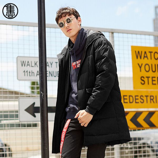 men's 2017 winter new loose style solid color thick long down coat fashion hooded long sleeve down jacket with pockets 75yr839ln, Black
men's 2017 winter new loose style solid color thick long down coat fashion hooded long sleeve down jacket with pockets 75yr839ln, Black