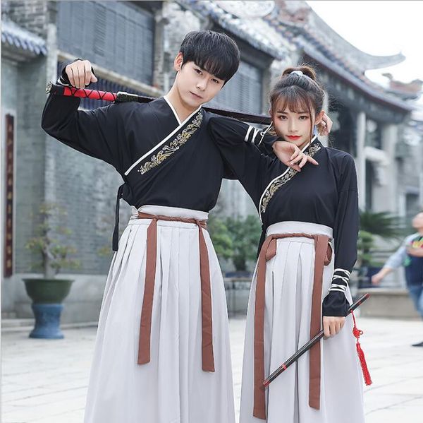 original traditional hanfu embroidered cross neckwear swords man woman style dress uniform special costume guangdong embroidery, Red
original traditional hanfu embroidered cross neckwear swords man woman style dress uniform special costume guangdong embroidery, Red