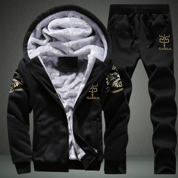 new black men tracksuit set winter fleece hooded jacket+pants sweatshirts 2 piece set hoodies sporting suit coat sportswear, Gray
new black men tracksuit set winter fleece hooded jacket+pants sweatshirts 2 piece set hoodies sporting suit coat sportswear, Gray