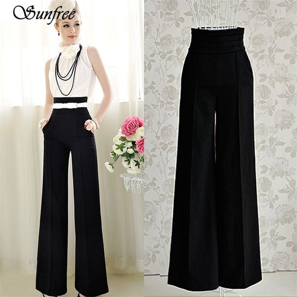 sun2016 new new women casual high waist flare wide leg long pants palazzo trousers brand nov 30, Black;white
sun2016 new new women casual high waist flare wide leg long pants palazzo trousers brand nov 30, Black;white