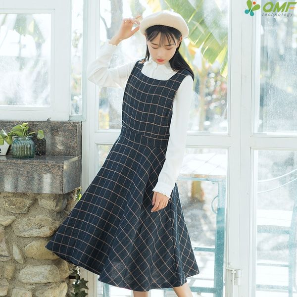 sleeveless vintage summer dress women tartan pleated long dresses zipper literary casual dress blue fresh vestidos mori style, White;black
sleeveless vintage summer dress women tartan pleated long dresses zipper literary casual dress blue fresh vestidos mori style, White;black