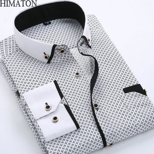 himaton men shirt printed long sleeve male business smart casual shirt soft comfort slim fit style brand man clothes dress, White;black
himaton men shirt printed long sleeve male business smart casual shirt soft comfort slim fit style brand man clothes dress, White;black
