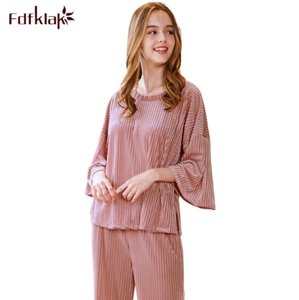 fdfklak new gold velvet spring autumn pajamas set pyjamas women sleepwear lounge home clothes loose winter night pijama suit, Blue;gray
fdfklak new gold velvet spring autumn pajamas set pyjamas women sleepwear lounge home clothes loose winter night pijama suit, Blue;gray