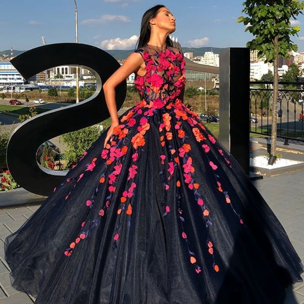 gorgeous petal floral evening dresses see through jewel neck sleeveless ball gowns prom dresses glamorous dubai fluffy tulle evening gowns, Black
gorgeous petal floral evening dresses see through jewel neck sleeveless ball gowns prom dresses glamorous dubai fluffy tulle evening gowns, Black