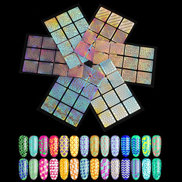 6 / 12 pcs colorful laser nail hollow perforated sticker decal different shapes diy nail art decorations random delivery mz0536, Black
6 / 12 pcs colorful laser nail hollow perforated sticker decal different shapes diy nail art decorations random delivery mz0536, Black