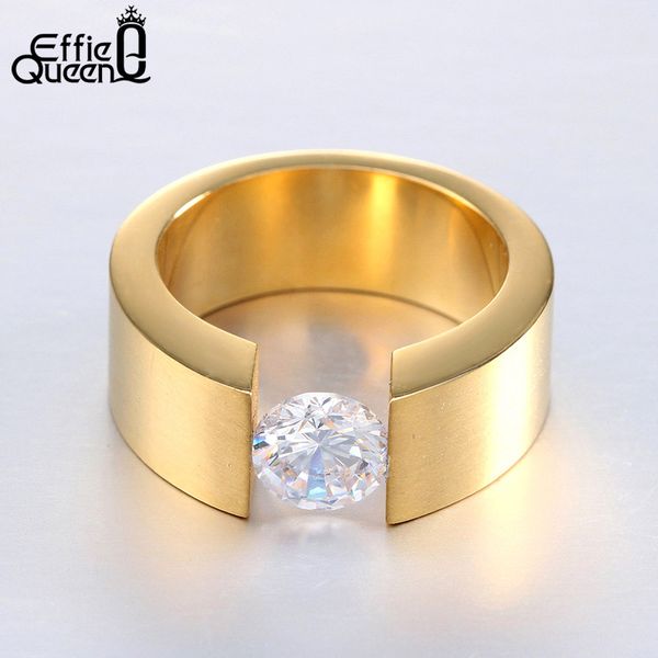 effie queen men women wedding band titanium steel rings bague homme wiredrawing fashion stainless steel cubic zircon ring ir23, Silver
effie queen men women wedding band titanium steel rings bague homme wiredrawing fashion stainless steel cubic zircon ring ir23, Silver