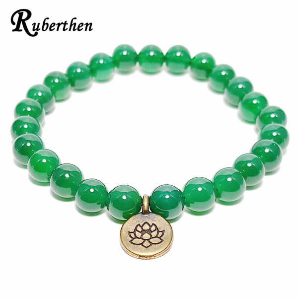 ruberthen trendy handmade beaded bracelet dark green aventurine bead jewelry antique brass lotus charm gift ing, Black
ruberthen trendy handmade beaded bracelet dark green aventurine bead jewelry antique brass lotus charm gift ing, Black