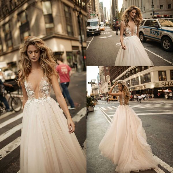 boho berta deep v neck wedding dresses romantic lace applique see through backless beach bohemian wedding bridal gown, White
boho berta deep v neck wedding dresses romantic lace applique see through backless beach bohemian wedding bridal gown, White