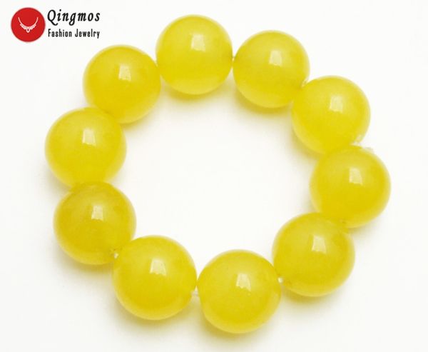 qingmos natural yellow round jades bracelet for women with 20mm round jades bracelet fine jewelry 7.5'' bra394, Black
qingmos natural yellow round jades bracelet for women with 20mm round jades bracelet fine jewelry 7.5'' bra394, Black