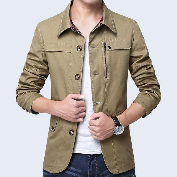 2018 men autumn jackets and coats coon jaqueta masculina male causal fashion slim fied large size single breasted jackets, Black;brown
2018 men autumn jackets and coats coon jaqueta masculina male causal fashion slim fied large size single breasted jackets, Black;brown