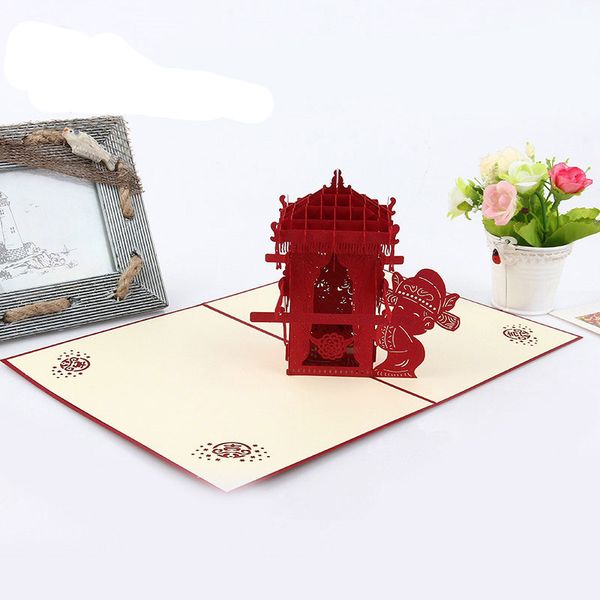 wholesale new handmade 3d pop up cards chinese asian style red bridal sedan chair for marriage greeting cards
wholesale new handmade 3d pop up cards chinese asian style red bridal sedan chair for marriage greeting cards