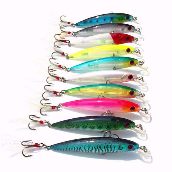 new atificial plastic minnow fishing bait 9cm 8g 10colors fly fishing lure gamefish baits with feather hooks
new atificial plastic minnow fishing bait 9cm 8g 10colors fly fishing lure gamefish baits with feather hooks