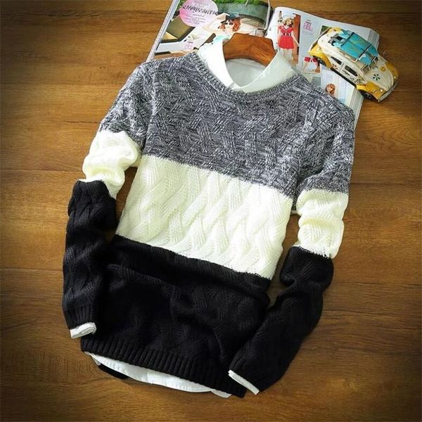 long sleeve mens casual coat autumn sweaters panelled color pullover o-neck male sweaters men casual loose clothes plus size, White;black
long sleeve mens casual coat autumn sweaters panelled color pullover o-neck male sweaters men casual loose clothes plus size, White;black