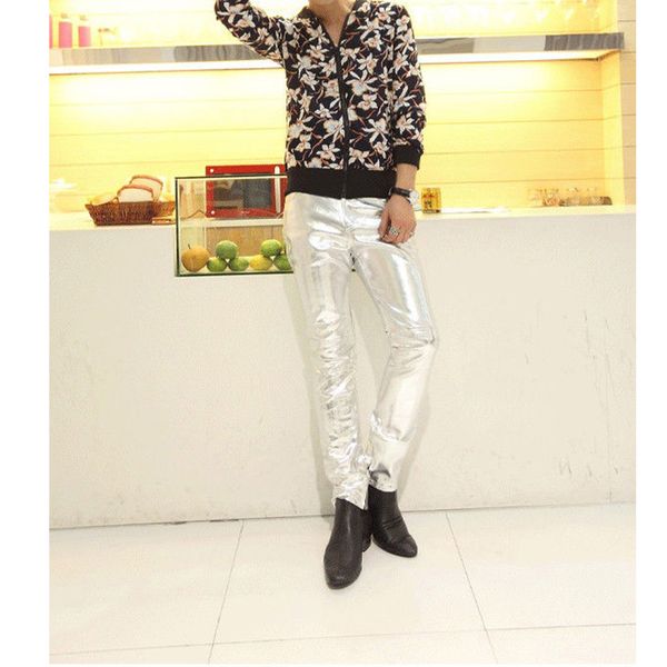 mens cosplay stage performance slim trousers fight skin faux leather pants, Black
mens cosplay stage performance slim trousers fight skin faux leather pants, Black