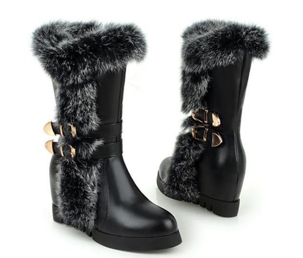 send 2018 winter new style thickening warmth fashion anti slip women's middle boots, Black
send 2018 winter new style thickening warmth fashion anti slip women's middle boots, Black