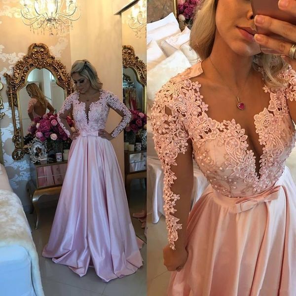 2018 pink deep v neck long sleeves lace a line long evening dresses applique pearls pleats formal prom party gowns celebrity dresses, Black;red
2018 pink deep v neck long sleeves lace a line long evening dresses applique pearls pleats formal prom party gowns celebrity dresses, Black;red