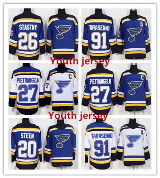 st. louis blues youth 91 vladimir tarasenko 27 alex pietrangelo 20 steen paul stastny blank white blue ice hockey stitched jerseys kids, Black;red
st. louis blues youth 91 vladimir tarasenko 27 alex pietrangelo 20 steen paul stastny blank white blue ice hockey stitched jerseys kids, Black;red