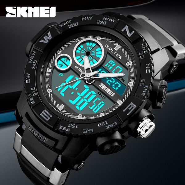 skmei brand luminous men electronic watches outdoor dual display sports wristwatches fashion casual 50m waterproof watches alarm, Slivery;brown
skmei brand luminous men electronic watches outdoor dual display sports wristwatches fashion casual 50m waterproof watches alarm, Slivery;brown