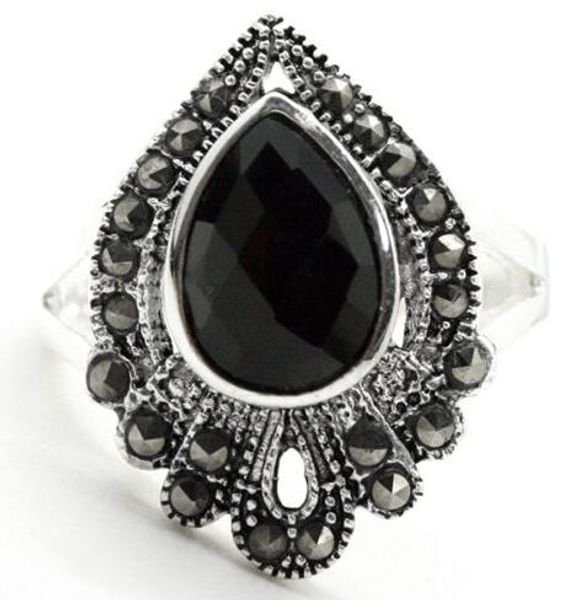 natural drop black agates marcasite 925 sterling silver ring size 7/8/9/10, Golden;silver
natural drop black agates marcasite 925 sterling silver ring size 7/8/9/10, Golden;silver