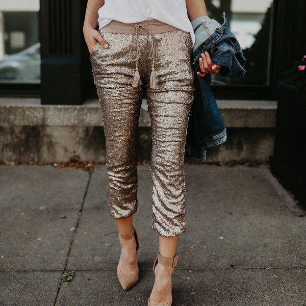 trendy women clothes sequins high waist casual pocket trousers shiny spandex casual party pants one pieces, Black;white
trendy women clothes sequins high waist casual pocket trousers shiny spandex casual party pants one pieces, Black;white