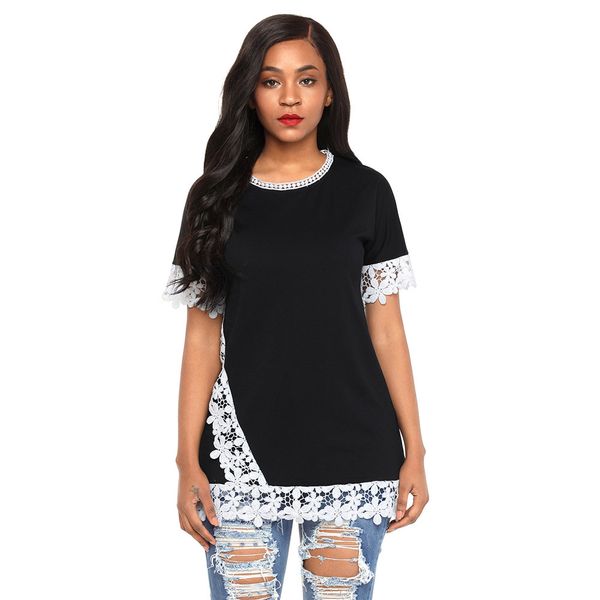 style women's lace short sleeve t-shirt o-neck blouse women's casual t-shirt blouse size s l xl 2xl 2colors, White
style women's lace short sleeve t-shirt o-neck blouse women's casual t-shirt blouse size s l xl 2xl 2colors, White