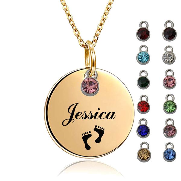 engraved p custom name dog tag necklace with birthstone monogram initial personal round disc 18k gold plated jewelry birthday valentine gift, Silver
engraved p custom name dog tag necklace with birthstone monogram initial personal round disc 18k gold plated jewelry birthday valentine gift, Silver