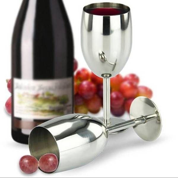 

wholesale-stainless steel wine glass drinking cup goblet champagne glass water mug party home bar supplies