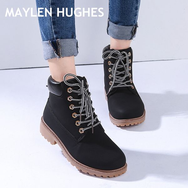2018 autumn winter shoes women flat heel snow boots fashion women's boots with plush brand woman ankle botas hard outsole, Black
2018 autumn winter shoes women flat heel snow boots fashion women's boots with plush brand woman ankle botas hard outsole, Black