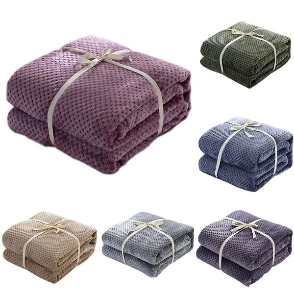 

honey comb coral fleece blanket plain dyed washable summer throw soft warm nap sofa cover bedspread bed plaid blankets