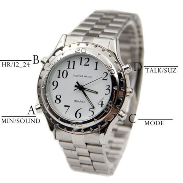 2018 fashion new men watch casual brand english talking clock stainless steel for blind or visually impaired watch, Slivery;brown
2018 fashion new men watch casual brand english talking clock stainless steel for blind or visually impaired watch, Slivery;brown