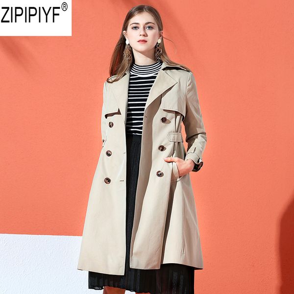 double breasted mid-long trench coat women 2018 new autumn fashion turn down collar long sleeve windbreaker c2129, Tan;black
double breasted mid-long trench coat women 2018 new autumn fashion turn down collar long sleeve windbreaker c2129, Tan;black