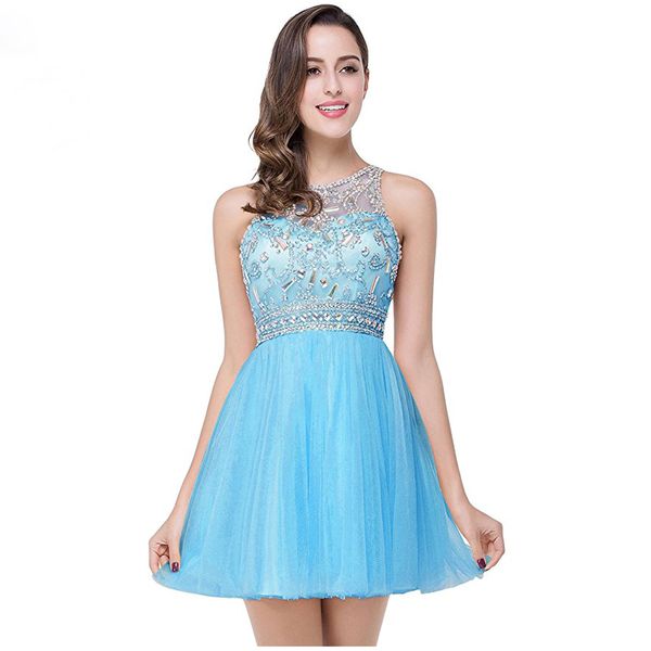 illusion back homecoming prom dress real image beaded tulle short pink blue homecoming dresses, Blue;red
illusion back homecoming prom dress real image beaded tulle short pink blue homecoming dresses, Blue;red