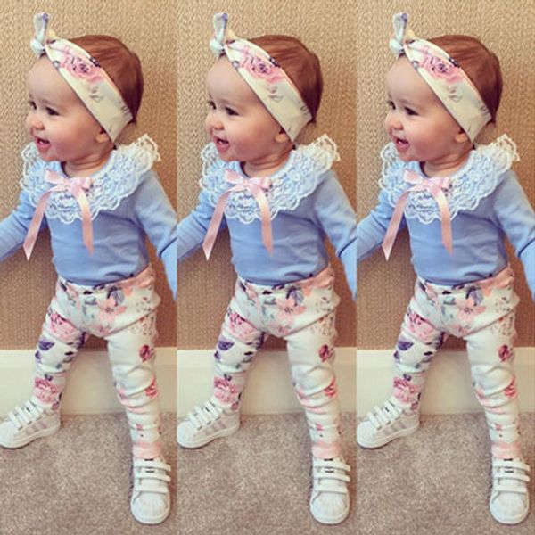 floral baby girls clothes long sleeve t-shirt lace + pants casual flower cotton headband 3pcs outfits baby girl clothes set, White
floral baby girls clothes long sleeve t-shirt lace + pants casual flower cotton headband 3pcs outfits baby girl clothes set, White