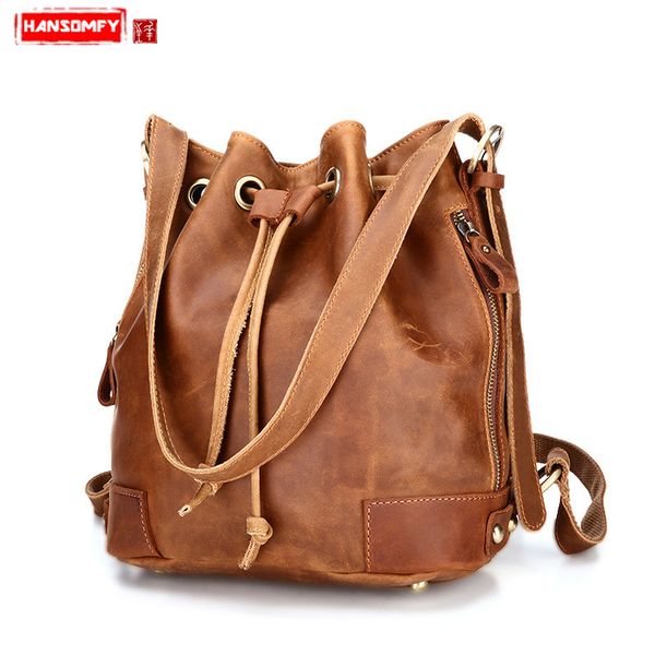 hansomfy new genuine leather women backpacks korean casual shoulder bag bucket retro fashion ladies brown travel backpack
hansomfy new genuine leather women backpacks korean casual shoulder bag bucket retro fashion ladies brown travel backpack