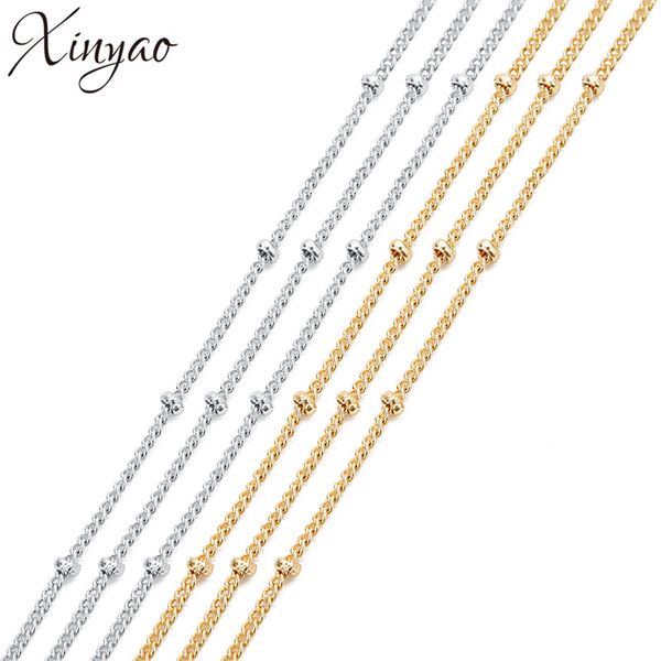 xinyao 2018 new 5m/lot elegant chains rhodium/kc gold color copper chains with 2mm beads for diy jewelry necklace, Silver
xinyao 2018 new 5m/lot elegant chains rhodium/kc gold color copper chains with 2mm beads for diy jewelry necklace, Silver