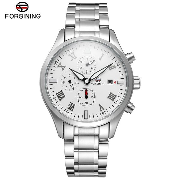 forsining mean watch automatic mechanical watches stainless steel bracelet self-wind wrist watch, Slivery;brown
forsining mean watch automatic mechanical watches stainless steel bracelet self-wind wrist watch, Slivery;brown
