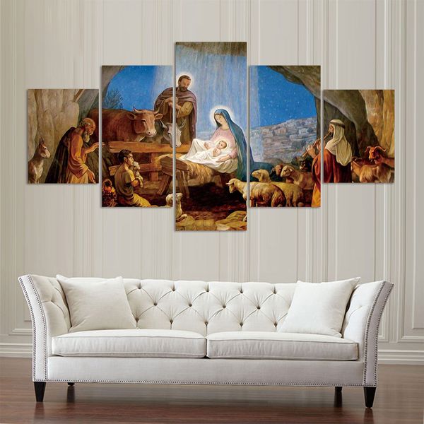 canvas pictures home decor framework for living room wall art 5 pieces birth christian jesus paintings hd prints poster
canvas pictures home decor framework for living room wall art 5 pieces birth christian jesus paintings hd prints poster