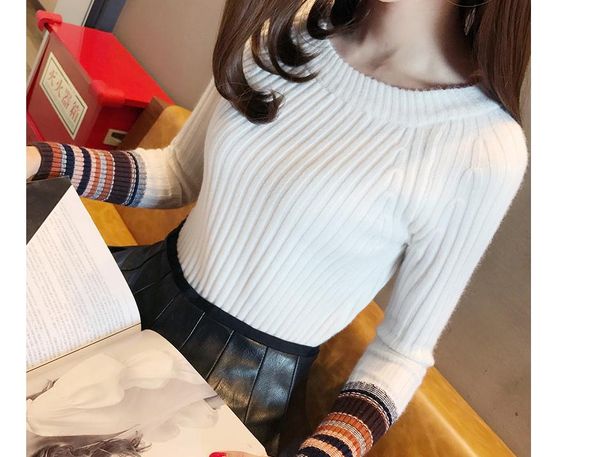 send 2018 spring new style korean round neck set head long sleeved sweater women coat @01, White;black
send 2018 spring new style korean round neck set head long sleeved sweater women coat @01, White;black