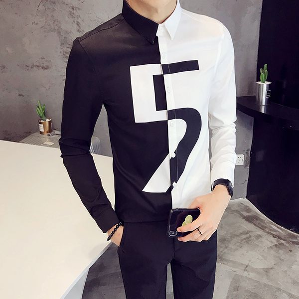 brand designer dress shirt men fashion 2018 new slim fit tuxedo black&white patchwork color long sleeve prom mens casual shirts, White;black
brand designer dress shirt men fashion 2018 new slim fit tuxedo black&white patchwork color long sleeve prom mens casual shirts, White;black