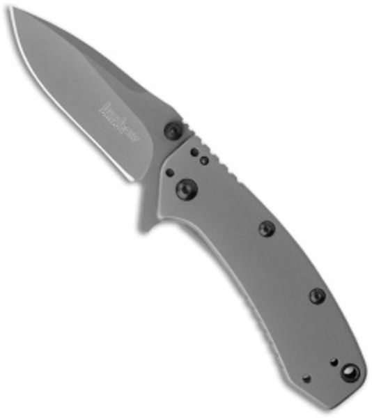 Kershaw Cryo A/O Folding Blade Knife Titanium coating 1555TI 8Cr13Mov (2.75" Gray) Plain Flipper Tactical Knife Pocket Knives