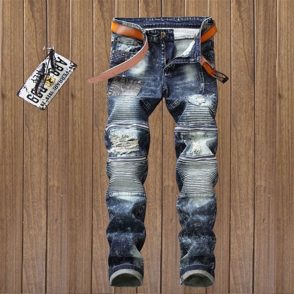 2018 spring men jeans casual denim distressed holes fake zipper patchwork brand biker jeans skinny rock ripped blue homme
2018 spring men jeans casual denim distressed holes fake zipper patchwork brand biker jeans skinny rock ripped blue homme
