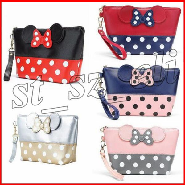 Mouse Cute Clutch Bag Bowknot Makeup Bag Cosmetic Bag For Travel Makeup Organizer And Toiletry 5 Types